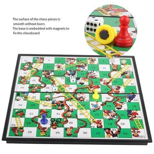 Magnetic Snakes &amp; Ladders Board Game – Foldable, Portable, Kids &amp; Family Game