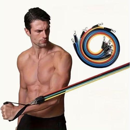 11 Pcs Latex Resistance Exercise Bands Crossfit Fitness