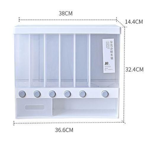 Cereal Dispenser Rice - Food Storage Keeper - White/Clear