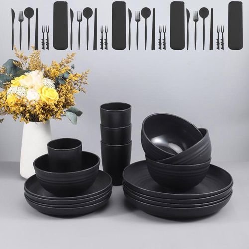 20pcs Dinnerware Set (4 cups + 4 bowls + 8 plates + 4 cutlery pieces)