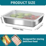 addigoes 3-Piece Stainless Steel Food Container Set - Airtight Storage Boxes &amp; Kitchen Trays, Freezer &amp; Oven Safe with Lids, Dishwasher Safe