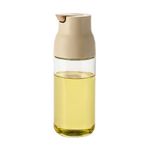 Leak proof glass with gravity nozzle 500ml oil pot - white