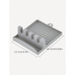 1pc Creative Spatula Gray Abs Plastic Anti-Slip Spoon Chopsticks Cutlery Rack, Lid Holder,