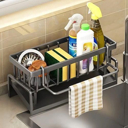 Kitchen Sink Drain Rack  Dishcloth Towel Rack Filter Basket