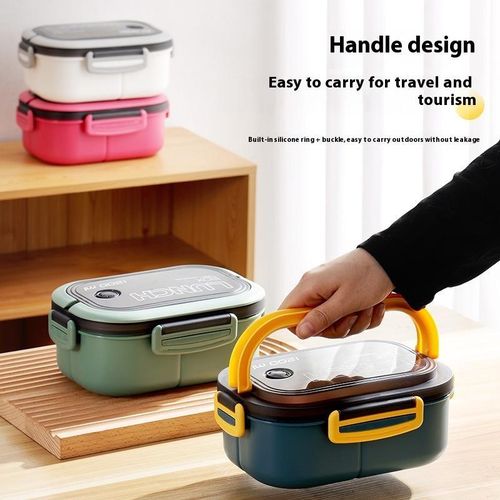 Leak proof lunch boxes and handbags with hidden handles for children and adults, perfect for schools, offices, and outdoors (blue)