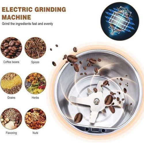 TIMBUTUS  Electric Spice &amp; Coffee Grinder with 8-Blade, One-Touch Operation