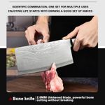 Kitchen Knife 5-piece Set - Damascus Laser Pattern Stainless Steel Knife
