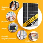 110Pcs Square Magnetic Tape Strip with Adhesive Backin One Side Self Adhesive on The Other Side for Fridge Organisation,Art Project,Classroom
