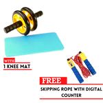 AB Wheel Smooth Roller Plus Free Skipping Rope And Mat