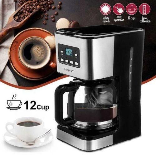 Sokany 950W Electric Coffee Maker 12-Cup Coffee Maker With 24-Hour Preset Keep Warm Function