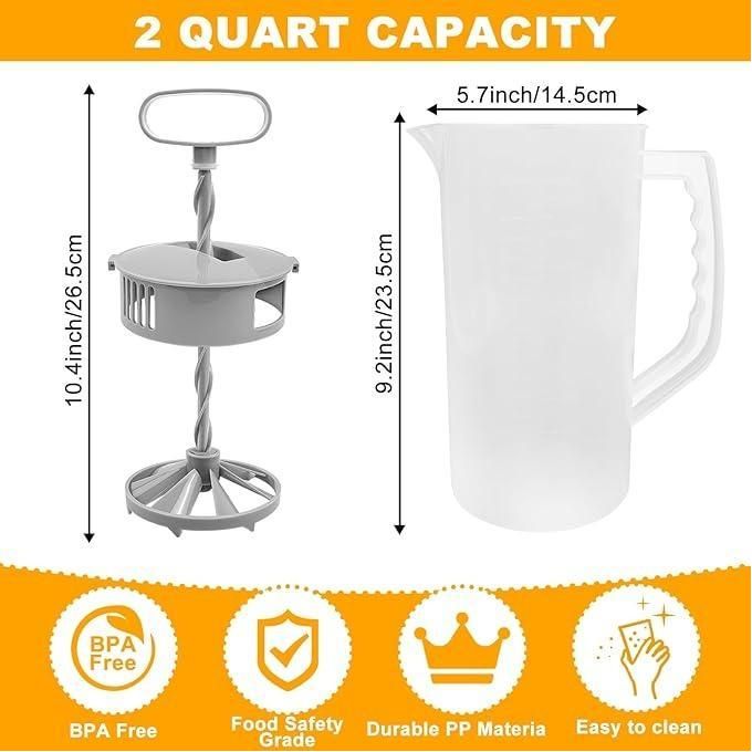 2000mlFood grade drop-resistant and high temperature resistant manual juice blender