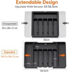 Silverware Drawer Organizer, Expandable Utensil Tray for Kitchen, BPA Free