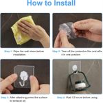 DYXDYC 12 Pack Wall Hooks for Hanging 33lb(Max) Heavy Duty Self Adhesive Hooks Transparent Waterproof Sticky Hooks for Keys Bathroom Shower Outdoor Kitchen Door Home Improvement Utility Hooks