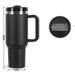 Beqqk 40oz Tumbler with Handle and Straw, Insulated Stainless Steel Travel Mug, Double Wall Vacuum Leak-Proof Cup for Hot &amp; Cold Drinks
