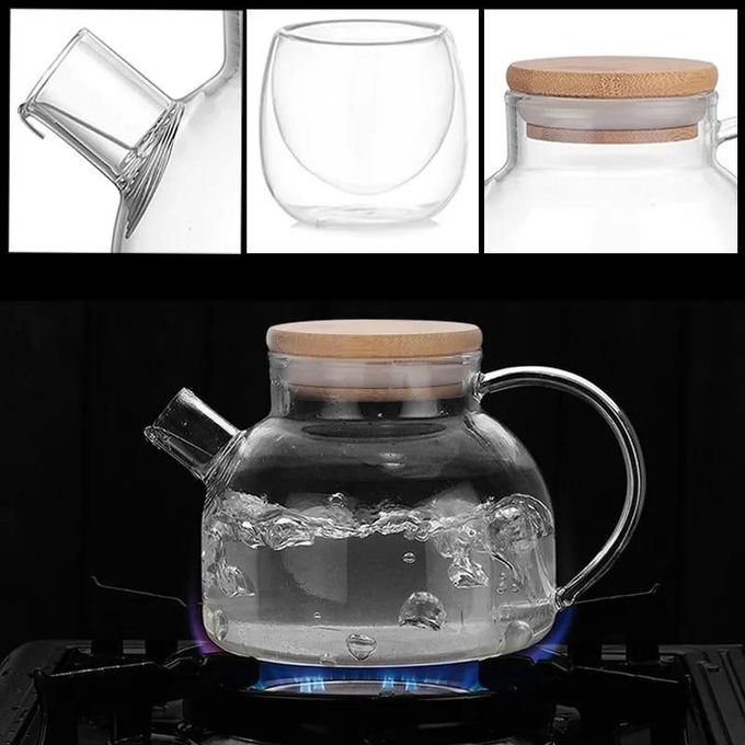 Glass Teapot With Infuser, Kettle For Stove Top, Clear Tea