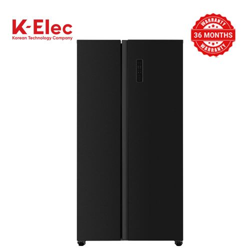 K-Elec 532 Litres Side-By-Side Total No Frost Fridge Refrigerator With Ice Cube Tray - Black | Model KR86-SS-NFS-KBI | 36 Months Warranty + Free Fridge Guard