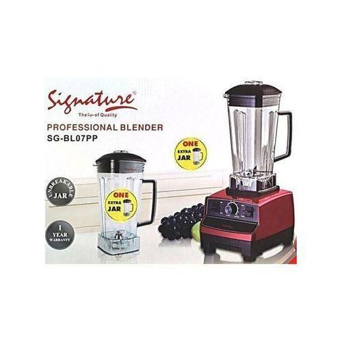 Signature  2000Watts Professional/Commercial Heavy Duty Mixer Blender For Ice Crushing And Uji Power, 2Ltrs Unbreakable Jar+extra Jar With Own Blades