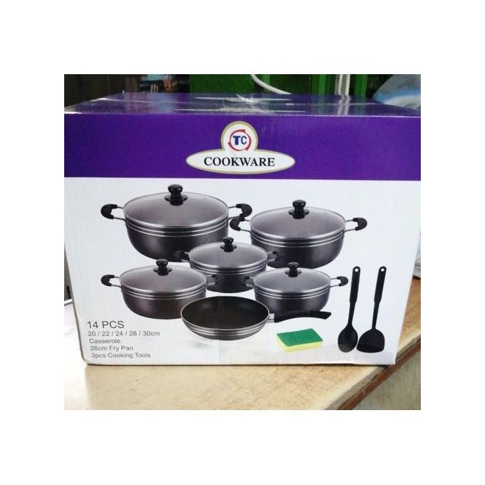 TC 14Pcs Heavy Non-Stick Cooking Pot Sufuria Set