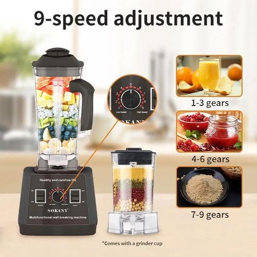 Sokany 2-in-1 Heavy Duty Commercial Pro Blender + Grinder Jar  with 5000W Power