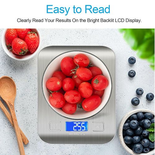 KnMn  304 Stainless Steel Digital Food Scales with Battery Kitchen Scale LCD Display