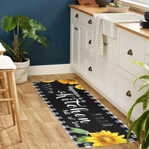 (Promotion)2 Pieces Kitchen Rug Set Anti-fatigue Kitchen Mat Dirt Resistant Backing Mat Throw Rug for Kitchen Doormat Runner Rug Set Floor Carpet Household Carpet Home Decor