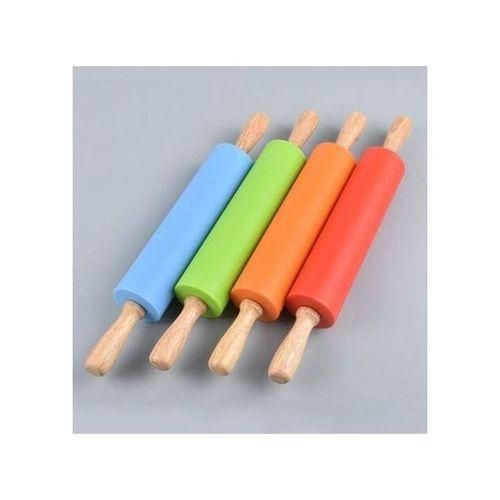 Silicon Non-Stick Rolling Pin With Wooden Handle-30cm