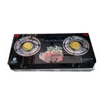 Nunix Cooker, Glass Table Top Double Burner Gas Stove GCPRO004