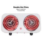 1500W Double Hot-plate Electric Frying Pan - Multifunctional Kitchen Utensil - White