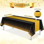 SXCHEN Black And Gold Waterproof Disposable Party Tablecloth