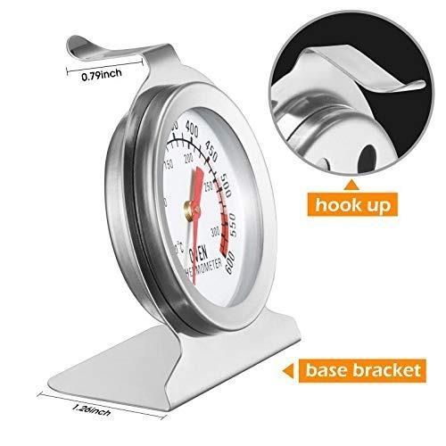 Large Dial Oven Thermometer 100-600°F/50-300°C, for Gas &amp; Electric Ovens, Baking, Grilling, Smoking