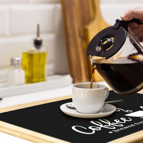 Flushrenic Coaster,Coffee mat,Coffee mat for countertop,Coffee placemats,Hide Stain Rubber Backed Absorbent Dish Drying Mat