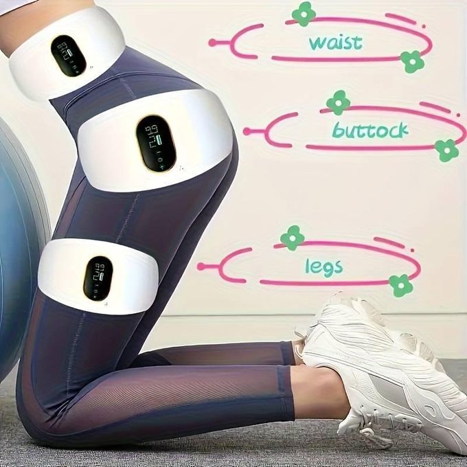 USB Rechargeable Full Body Massage Belt, Slimming and Body Shaping, Portable Relaxation Fitness Device, White