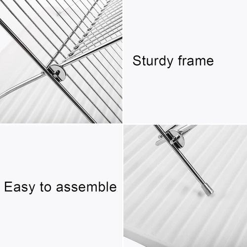 TodyJeyHo Collapsible Dish Drying Rack with Drip Tray  2 Tier Dish Drainer Rack