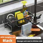 Kitchen Dish Rack，Kitchen Shelf,Sink Rack, Drain Rack - Black