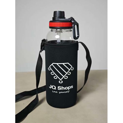 1200ML Water Bottle with Sleeve &amp; Strap Motivational Water Bottles with Straw Large Wide Mouth for Fitness, Gym and Outdoor Sports, Leak-proof &amp; BPA Free