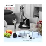 Sokany 8 in 1 Hand Blender Set-Handheld Stick Blender With Chopping Bowl, Whisk &amp; 1L Measuring Jug,700W Polished With Turbo Speed ,Perfect For Soup, Smoothies, Puree, Dip, Baby Food &amp; Chopped Vegetables