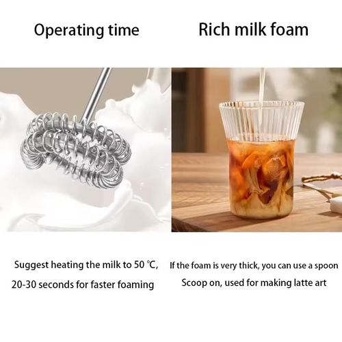 Rechargeable Hand-Held Electric Mixer USB Charge with 3 Speeds for Perfect Latte/Cappuccino Foam, Coffee