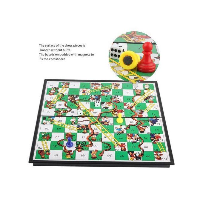 Magnetic Snakes &amp; Ladders Board Game – Foldable, Portable, Kids &amp; Family Game