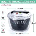 Flushrenic Salad Spinner,Fruit Washer,Vegetable Dryer,Lettuce Spinner,Salad Dryer for Washing, Spinning, and Draining Greens,with Bowl and Mesh Basket