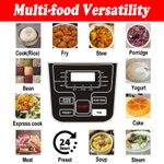 Multifunctional rice cooker, 11 preset cooking options, 5 liters water capacity, up to 12 cups of rice, with non stick inner pot, 24-hour delay timer and automatic keep warm function, with BS plug