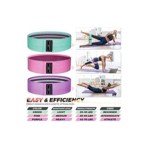 Fitness Resistance Rubber Elastic Yoga Expansion Bands -3pcs