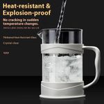Plastic free glass tea press and coffee machine, 800ML hand brewed coffee pot - white