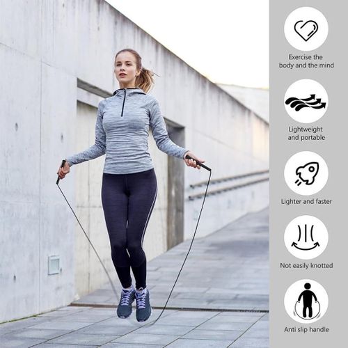 Speed Jump Rope-Black,Lightweight,Tangle-Free, Adjustable,Perfect for Toddlers,Adult,Jumprope for Fitness,Enhance Endurance and Speed Workouts