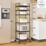 Smartraha life RahaLife Multifunctional Floor Standing Storage Rack Multi-Tier Kitchen Organizer for Microwave, Utensils Bathroom &amp; Home Use Sturdy Steel Shelf
