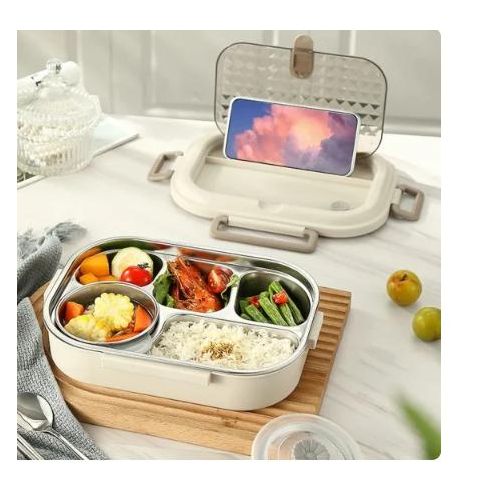 Microwaveable Stainless Steel Insulated Bento Box-4-piece set