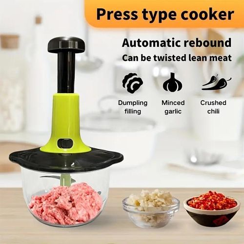 Multi-functional Stainless Steel Manual Food Chopper - Green