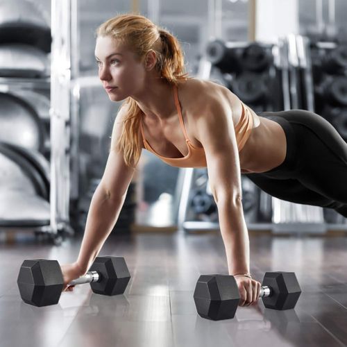 5KG Dumbbell Men's &amp; Women's Fitness Hexagon Rubber Weight