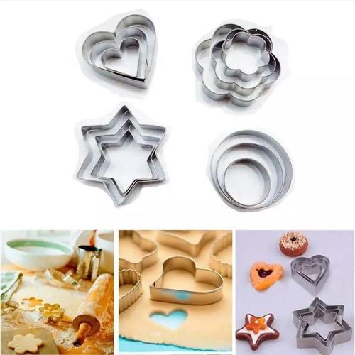 Stainless Steel Fondant Biscuit Cookie Cutter - 12pcs Set