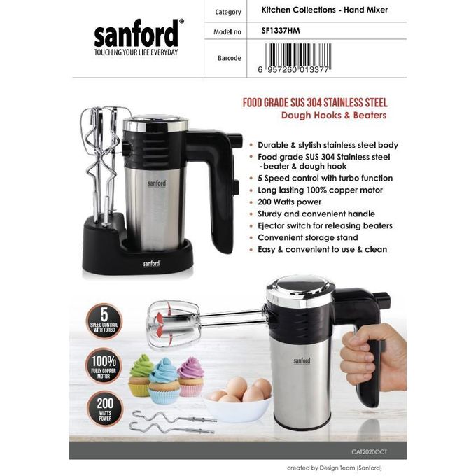 Sanford Hand Mixer 200W SF1337HM (2YR WRTY)