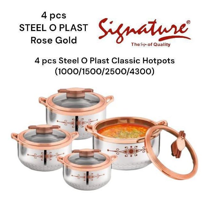 Signature 4 Pcs Steel O Plast Hotpots -(1000/1500/2500/4300)